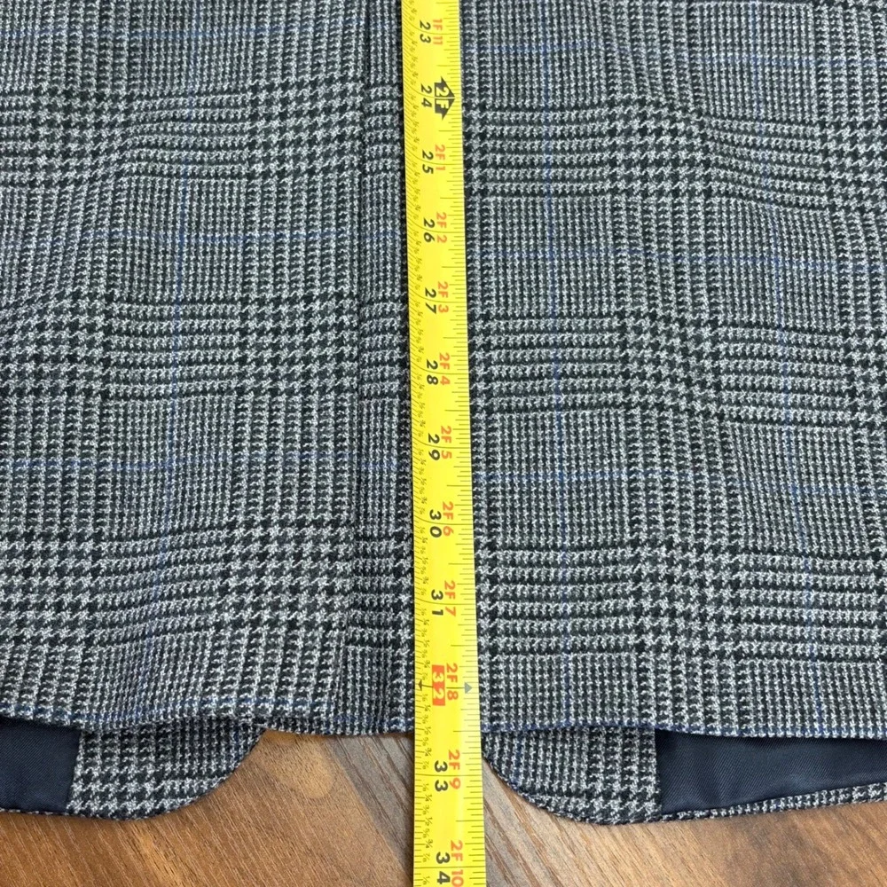 Haggar Collections 42L 100% Lambswool‎ Blazer Glen Plaid Mens Sport Coat Jacket